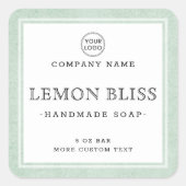 Hellgrünes, viereckiges Etikett Quadratischer Aufkleber (Vorderseite)