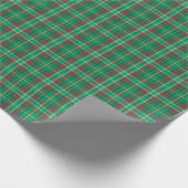 Hellgrünes Vintages Weihnachten kariert Geschenkpapier (Ecke)