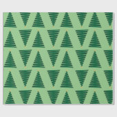 Hellgrünes Weihnachtsbaumdesign Geschenkpapier (Flach)