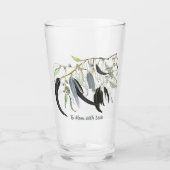 hellgrünes Zahnfleischblatt mit Nachrichtenglas Glas (Vorderseite)