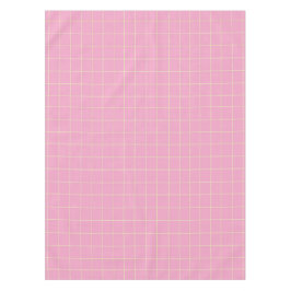 Hellgrünes Zellmuster rosa kariertes Karo. Tischdecke