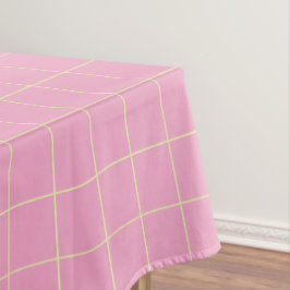 Hellgrünes Zellmuster rosa kariertes Karo. Tischdecke