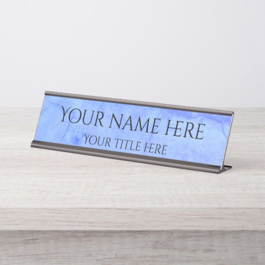 Hellgrungblau, einfach beruflich, modern schreibtischnamensplakette (Vorderseite )
