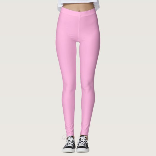 Hellheiß rosa, solide Farbe Leggings (Vorderseite)