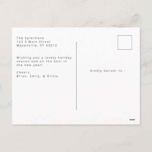 hellherzige, sternbehaftete Weihnachtskarte Feiertagspostkarte (Rückseite)