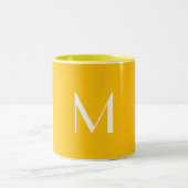 Hellhonig Bernstein - mit Monogramm Zweifarbige Tasse (Mittel)