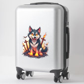 Hellhound Husky Dog Aufkleber (Koffer)
