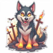 Hellhound Husky Dog Aufkleber (Vorderseite)