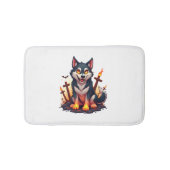 Hellhound Husky Dog Badematte (Vorderseite)