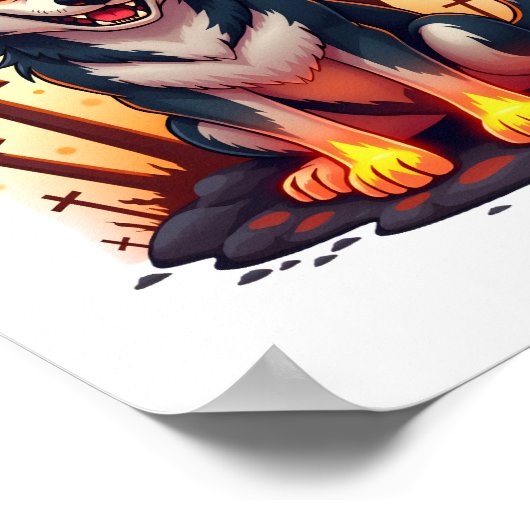 Hellhound Husky Dog Poster (Ecke)