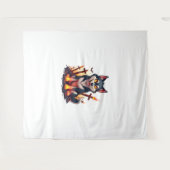 Hellhound Husky Dog Wandteppich (Vorderseite (Horizontal))