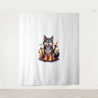 Hellhound Husky Dog Wandteppich