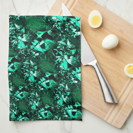 Helligkeit, sanfte Grüntöne Geschirrtuch (Viertel Falte)