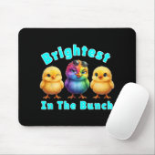 Helligstes Huhn im Bündel Regenbogen Ostern Pun Mousepad (Mit Mouse)