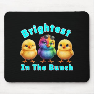 Helligstes Huhn im Bündel Regenbogen Ostern Pun Mousepad