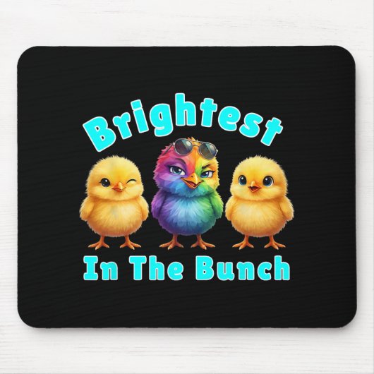 Helligstes Huhn im Bündel Regenbogen Ostern Pun Mousepad (Vorne)