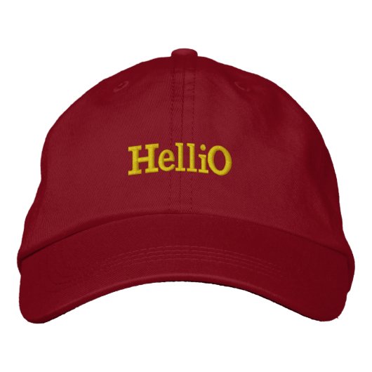 Hellio Minimal bestickte Typografie Baseballkappe (Vorderseite)