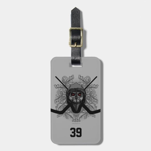 Hellish Hockey Goalie Gepäckanhänger (Vorderseite vertikal)