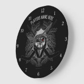 Hellish Hockey Goalie Large Clock Große Wanduhr (Winkel)
