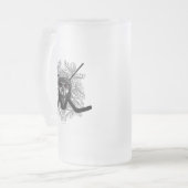 Hellish Hockey Goalie Mattiert Glass Beer Tasse (Vorderseite Links)