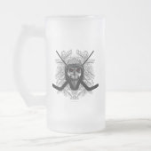Hellish Hockey Goalie Mattiert Glass Beer Tasse (Links)