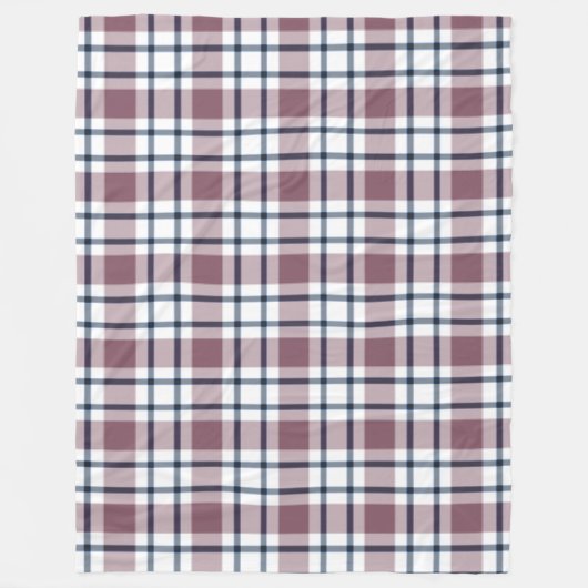 Hellkariertes Retromuster braun-weiß Fleecedecke (Vorderseite)