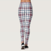 Hellkariertes Retromuster braun-weiß Leggings (Rückseite)