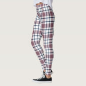 Hellkariertes Retromuster braun-weiß Leggings (Links)