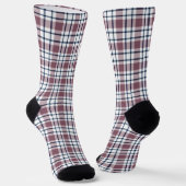 Hellkariertes Retromuster braun-weiß Socken (Gewinkelt)