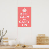 Hellkorallen-Keep Calm und Carry On Poster (Küche)
