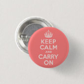 Hellkorallen-Keep Calm und Mach Weiter Button (Vorne & Hinten)
