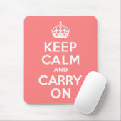 Hellkorallen-Keep Calm und Mach Weiter Mousepad (Mit Mouse)