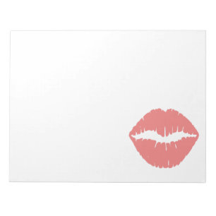 Hellkorallenroter Lippenstift Notizblock