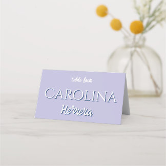 Helllila Creme Streifen Minimalistische Gastname Platzkarte