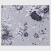 Helllila violetter Vintage-Blumen-Toile Geschenkpapier (Flach)