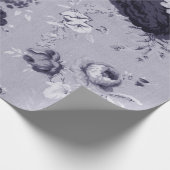 Helllila violetter Vintage-Blumen-Toile Geschenkpapier (Ecke)