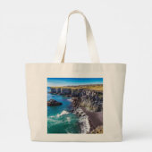 Hellnahraun Coast, Island Large Tote Bag Jumbo Stoffbeutel (Rückseite)