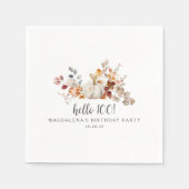 Hello 100 Fall Pumpkin Blätter Custom Birthday Serviette (Vorderseite)