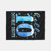 Hello 10 Double Digits Snowflakes Winter Christmas Fleecedecke (Vorderseite (Horizontal))