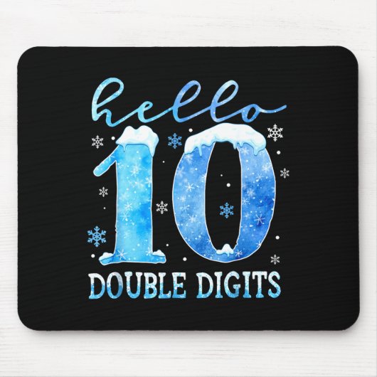 Hello 10 Double Digits Snowflakes Winter Christmas Mousepad (Vorne)