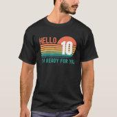 Hello 10 Year Old Birthday Retro Sunset 10Th Birth T-Shirt (Vorderseite)