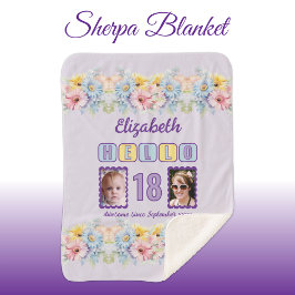 Hello 18 2 Foto Name Datum Blume lila Sherpadecke