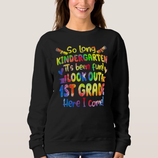 Hello 1st Grade Teacher Student Back To School Tie Sweatshirt (Vorderseite)