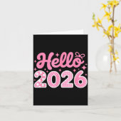 Hello 2026 Cute New Year Shirt For Women Girls Kid Karte (Gelbe Blume)