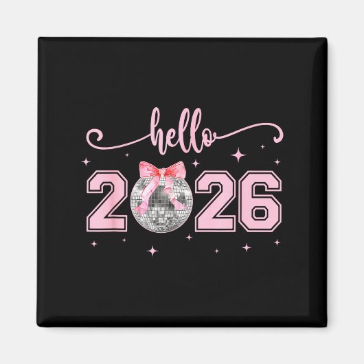Hello 2026 Cute Nk Bow 2026 New Year's Eve Party  Magnet (Vorne)