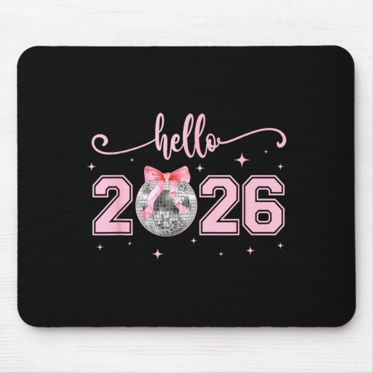 Hello 2026 Cute Nk Bow 2026 New Year's Eve Party Mousepad (Vorne)
