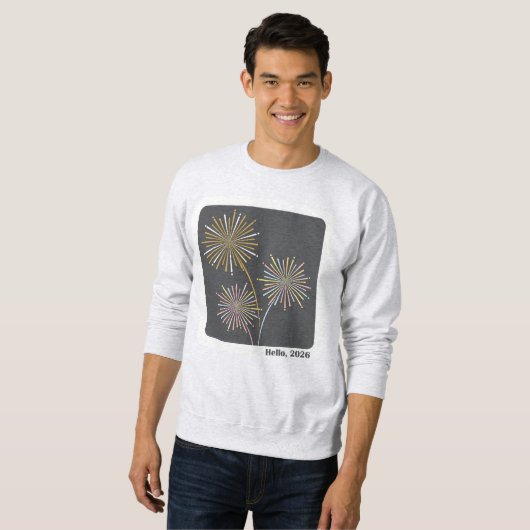 Hello 2026 Fireworks Celebration Sweatshirt (Vorne ganz)