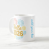 Hello 2026 Fireworks Kaffeetasse (Vorderseite Links)