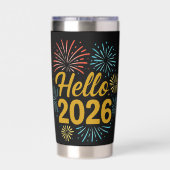 Hello 2026 Fireworks Thermobecher (Rückseite)