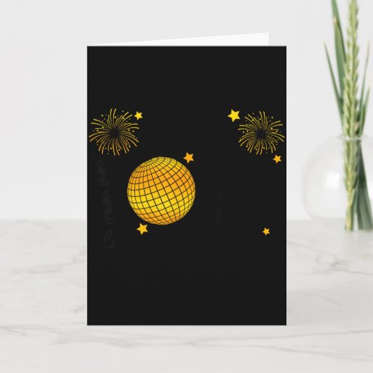 Hello 2026 Happy New Year 2026 Coquette Bow Disco  Karte (Vorderseite)